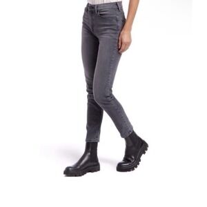 Mott & Bow Allen Mom Jeans Size 27x28 Faded Black Gray High Waist Stretch Casual